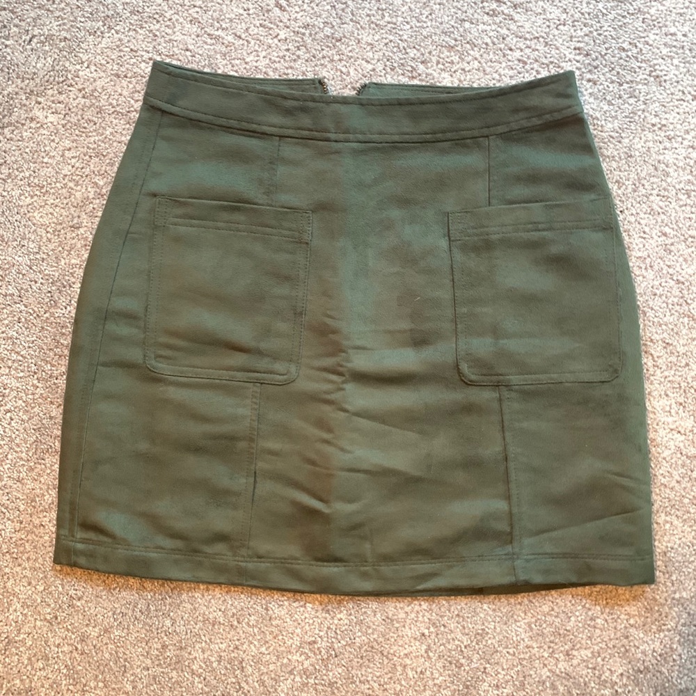 Velvet Olive Green Skirt